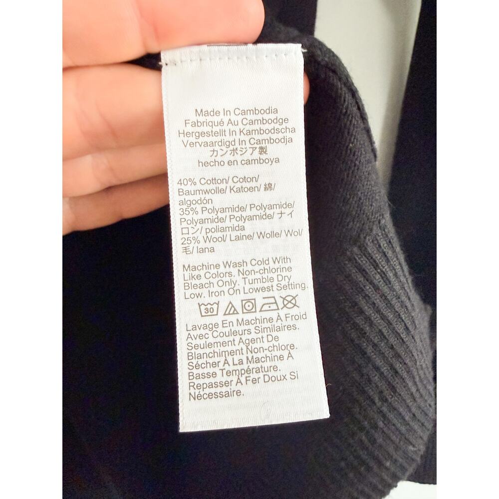 J.Crew Factory | NWT Wool Blend Boyfriend Sweater Black Relaxed | Sz S - Picture 6 of 8